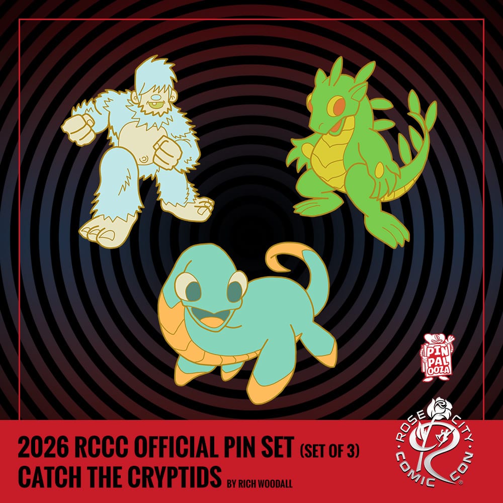 Rose City Comic Con 2026 Cryptid Pin Set
